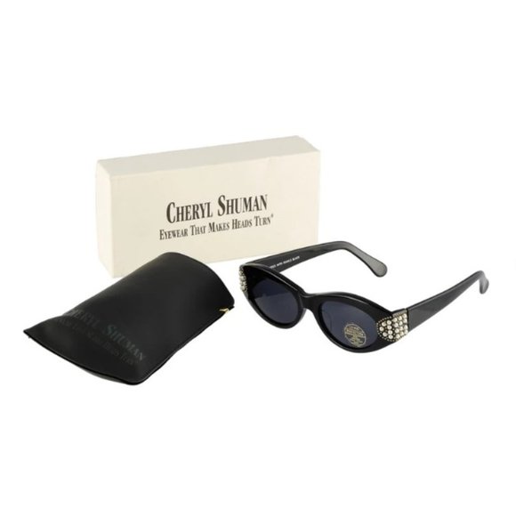 Black Sunglasses with Gold Accents - Picture 1 of 2